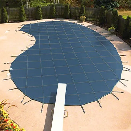 Yard Guard Deck-Lock Mesh Safety Cover - 18' X 36' With Center Step - Blue